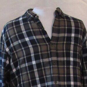 Grit Iron Work Wear Black/White/Olive Fleece-Lined Flannel Shacket Size 2XL EUC